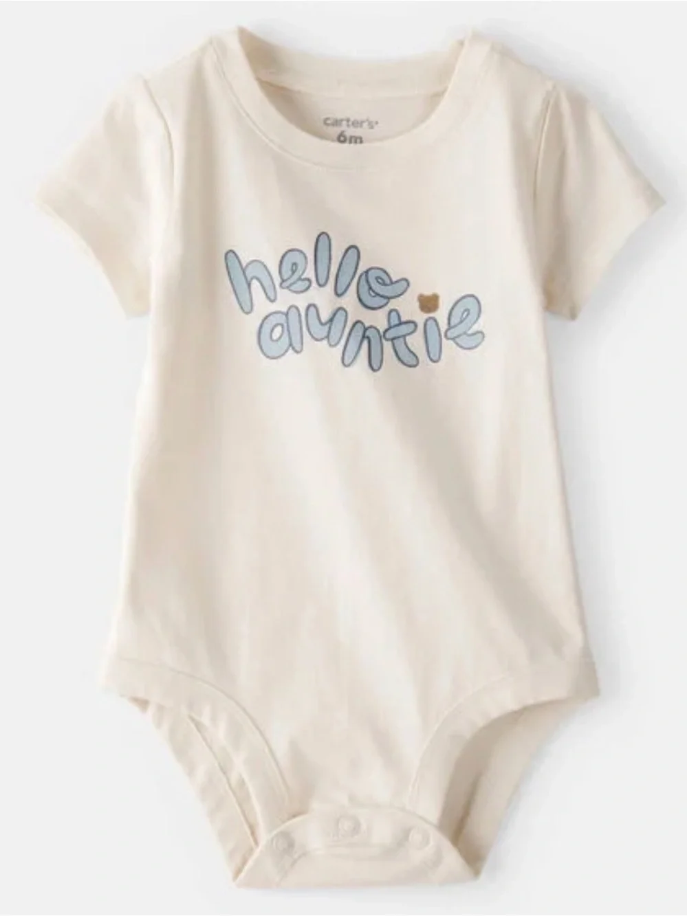 Baby 'Hello Auntie' Short-Sleeve Graphic Bodysuit - Cream